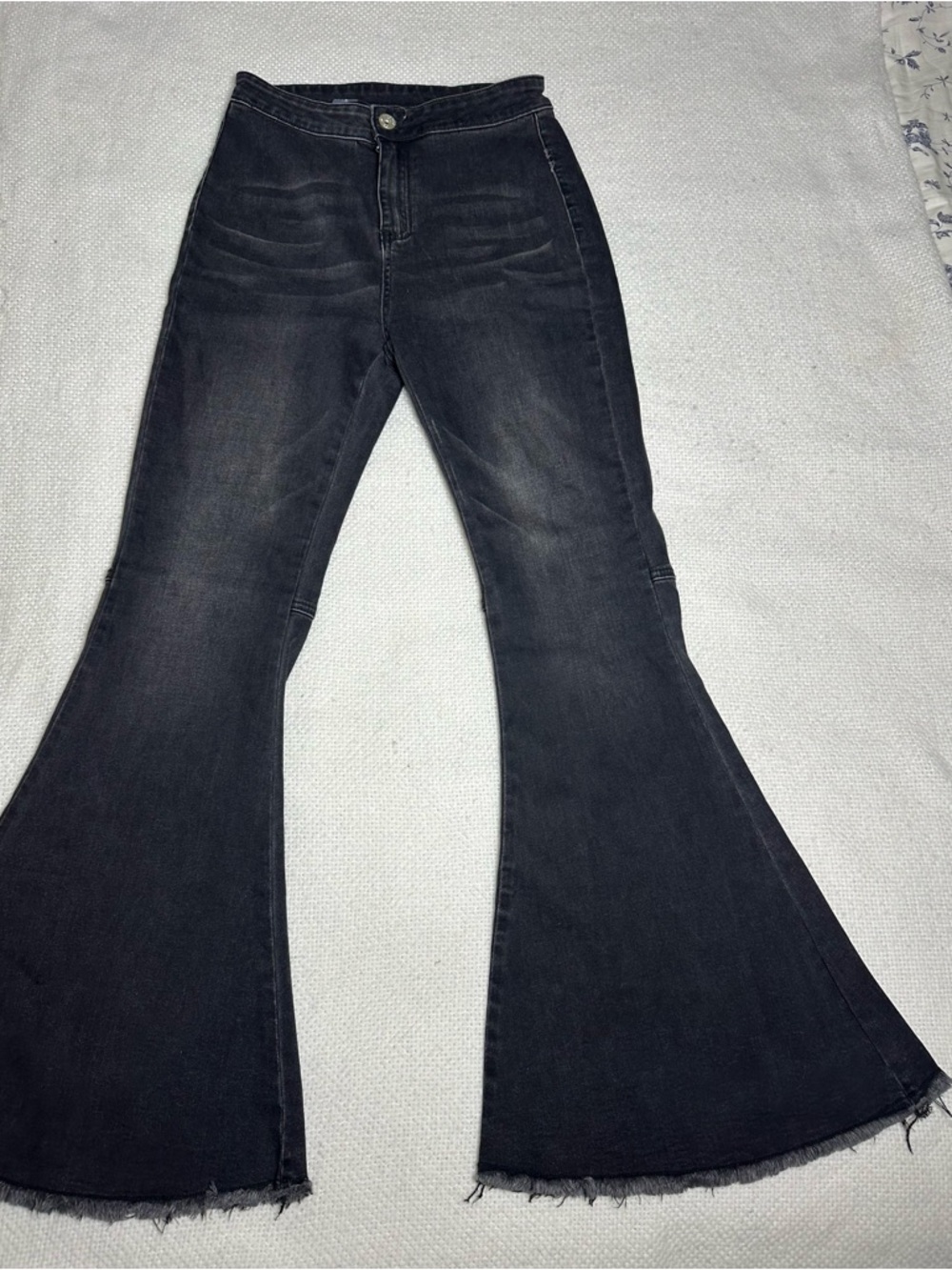 NWT Anna-Kaci Black Extreme Bell Bottom Jeans Whimsigoth M